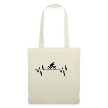 Heartbeat bicycle wheel two wheel sport driving driver - Tote Bag - nature - Front