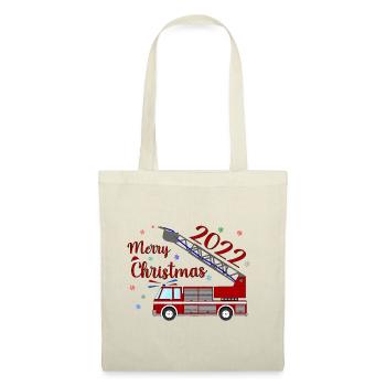 Camion de pompiers Joyeux Noël 2022 - Sac en tissu - nature - Devant