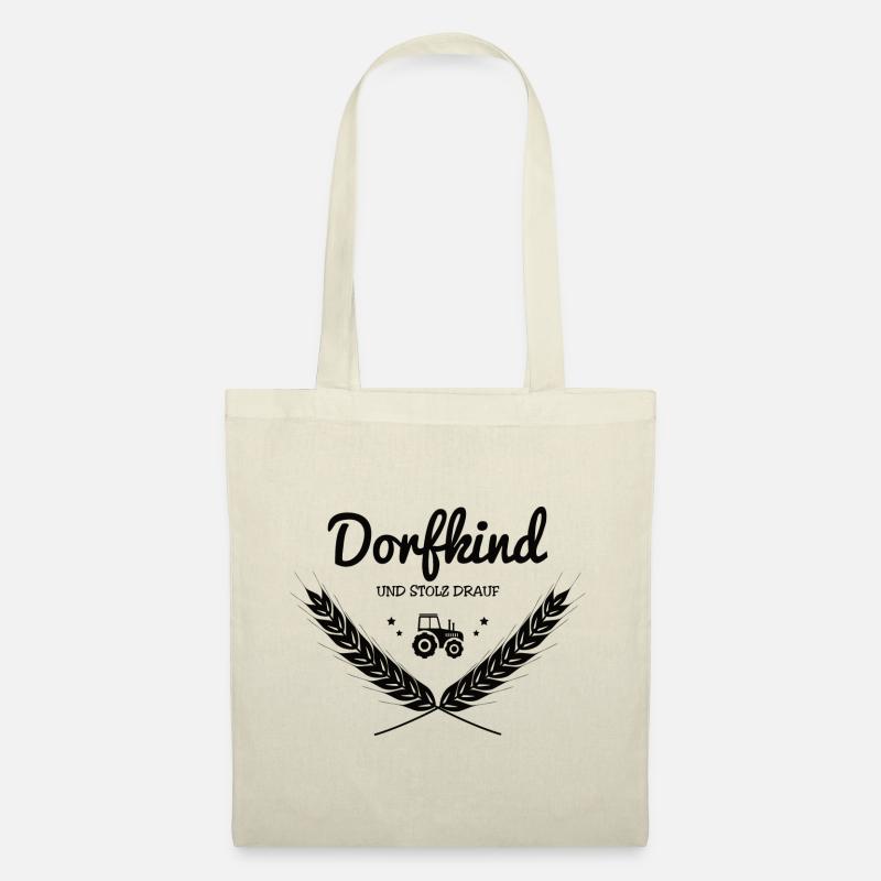 Dorfkind mit Traktor schwarz - Stoffbeutel - Natur