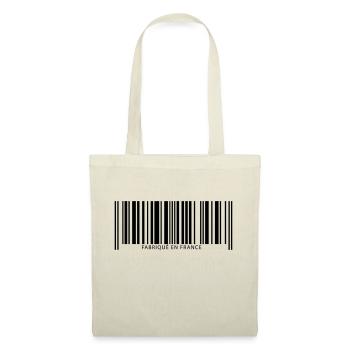 Code barre fabriqué en france - Sac en tissu - nature - Devant