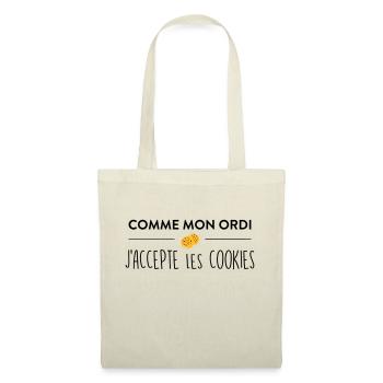 Comme mon ordi j'accepte les cookies - Sac en tissu - nature - Devant