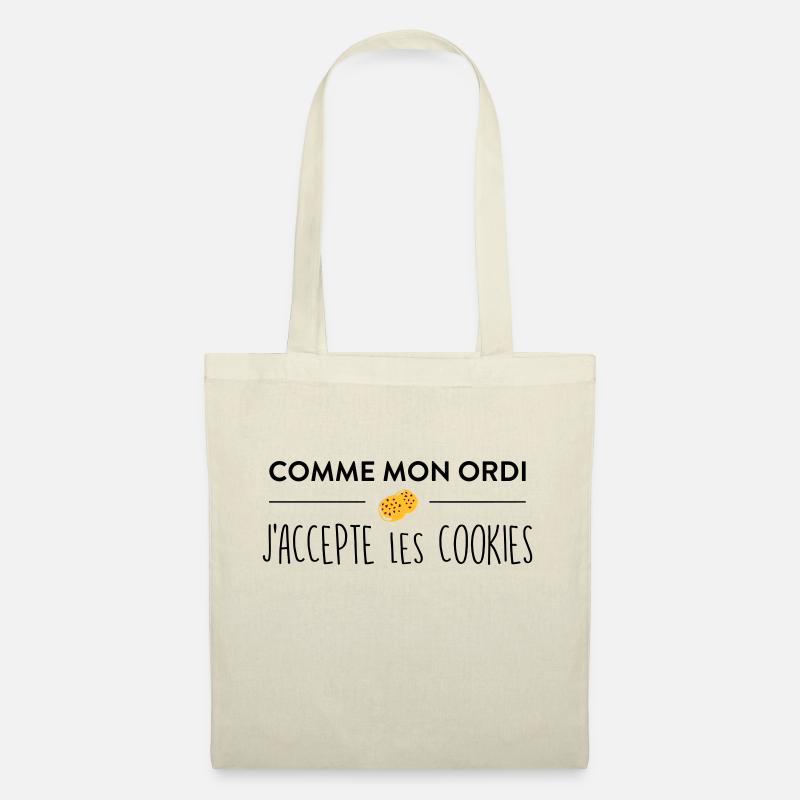 Comme mon ordi j'accepte les cookies - Sac en tissu - nature
