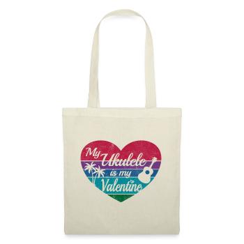 My Ukulele is my Valentine - Stoffbeutel - Natur - Vorne