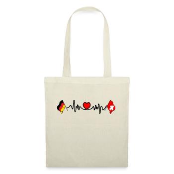 Cardio heart Flag Germany and flag Switzerland - Tote Bag - nature - Front