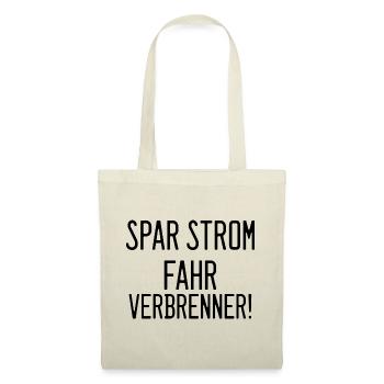 Spar Strom - fahr Verbrenner - Stoffbeutel - Natur - Vorne