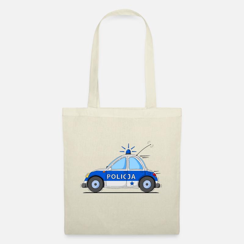 Polizeiauto Policja Blau - Stoffbeutel - Natur