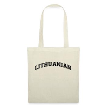 lithuanian college style curved logo - Tote Bag - nature - Front