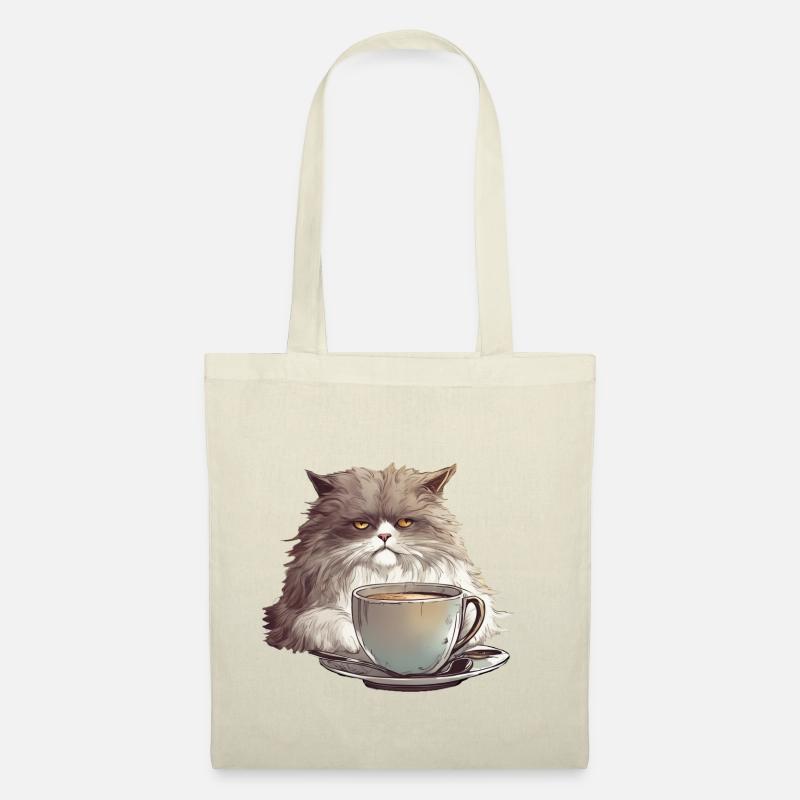 Grumpy Coffee Cat - Tote Bag - nature