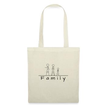 Famille de figurines en bâton - Sac en tissu - nature - Devant