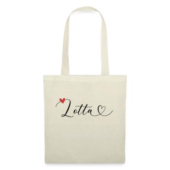 Lotta Last name First name Calligraphy heart - Tote Bag - nature - Front