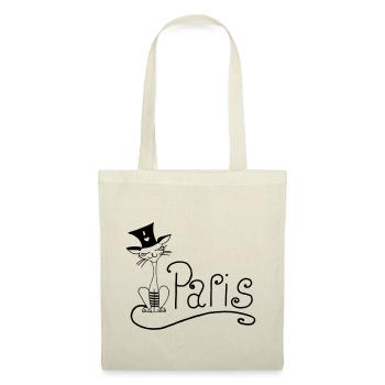 Katze Paris - Stoffbeutel - Natur - Vorne