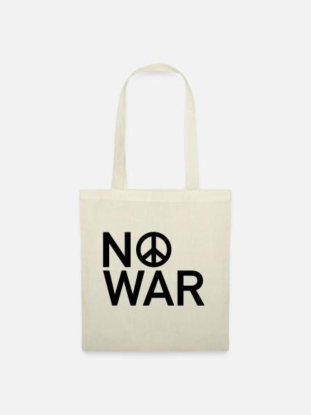NO WAR Friedenszeichen Statement - Stoffbeutel - Natur