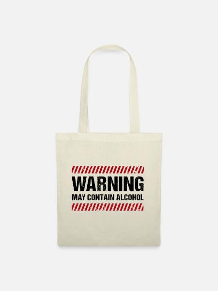 Warning May Contain Alcohol - Stoffbeutel - Natur