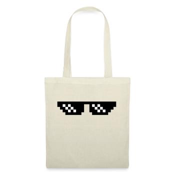 pixel sonnenbrille deal with it entspann dich ruhe - Stoffbeutel - Natur - Vorne