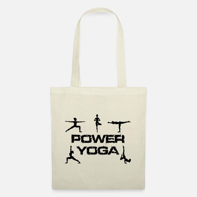 Poweryoga schwarz - Stoffbeutel - Natur