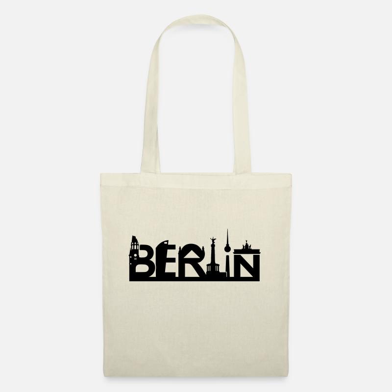 Berlin Skyline mit Sehenswürdigkeiten - Stoffbeutel - Natur