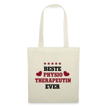 Beste Physiotherapeutin Frau Physiotherapie Physio - Stoffbeutel - Natur - Vorne