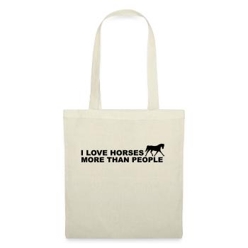 I Love Horses More Than People - Sac en tissu - nature - Devant
