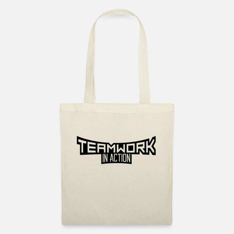crew teamwork cool design in action logo team arbe - Stoffbeutel - Natur