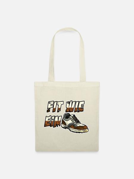 Fit wie ein Turnschuh Jung Sportlich Alter Schuh - Stoffbeutel - Natur