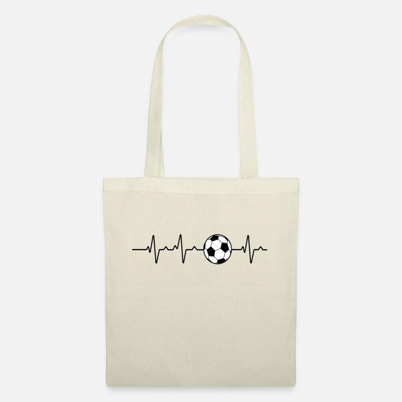 Fussball Herzschlag - Stoffbeutel - Natur
