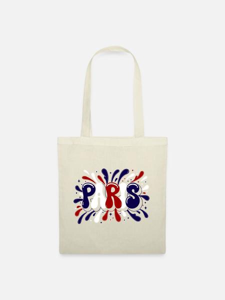 Paris Graffiti & Splash Blue White Red - Stoffbeutel - Natur