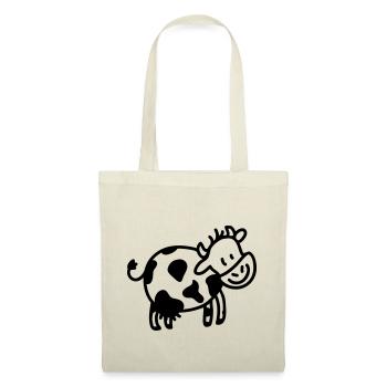 ronde petite vache - ligne - Sac en tissu - nature - Devant