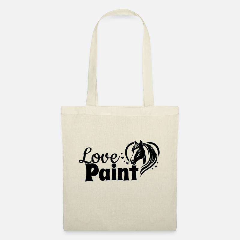 Paint Love Herz Pferdekopf - Stoffbeutel - Natur