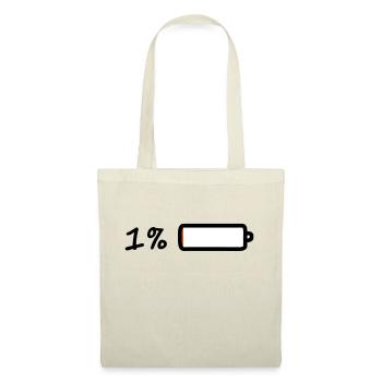 1 % batterie - Sac en tissu - nature - Devant