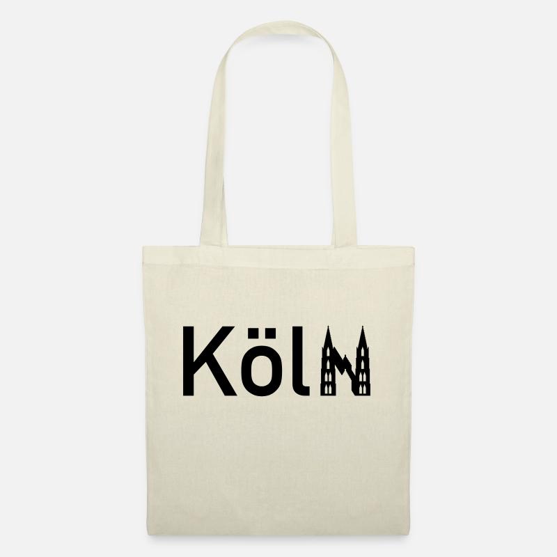 Köln Ortsschild Skyline mit Kölner Dom - Stoffbeutel - Natur