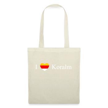 Kärnten Herz Koralpe weiß - Stoffbeutel - Natur - Vorne
