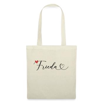 Frieda Last name First name Calligraphy heart - Tote Bag - nature - Front