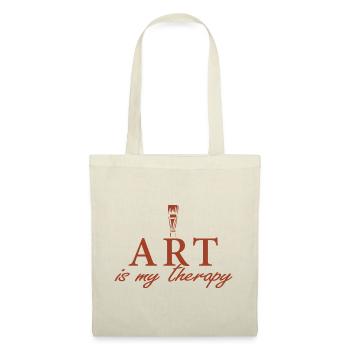 Kunst ist meine Therapie – Kreativ & Künstler - Stoffbeutel - Natur - Vorne