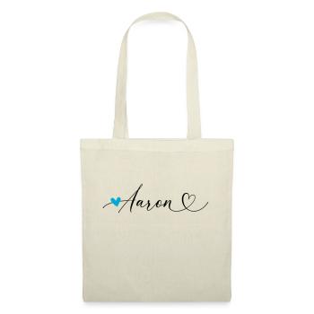 Aaron Nom Prénom Calligraphie coeur - Sac en tissu - nature - Devant