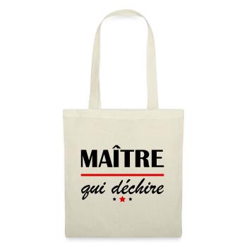 Maître qui déchire, cadeau de fin d'année scolaire - Sac en tissu - nature - Devant