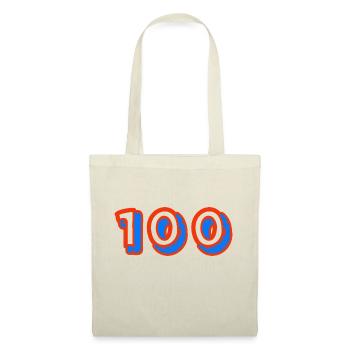 100. 100 ANS. 100e ANNIVERSAIRE. ANNIVERSAIRE 100 - Sac en tissu - nature - Devant