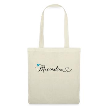 Maximilien Nom Prénom Calligraphie coeur - Sac en tissu - nature - Devant