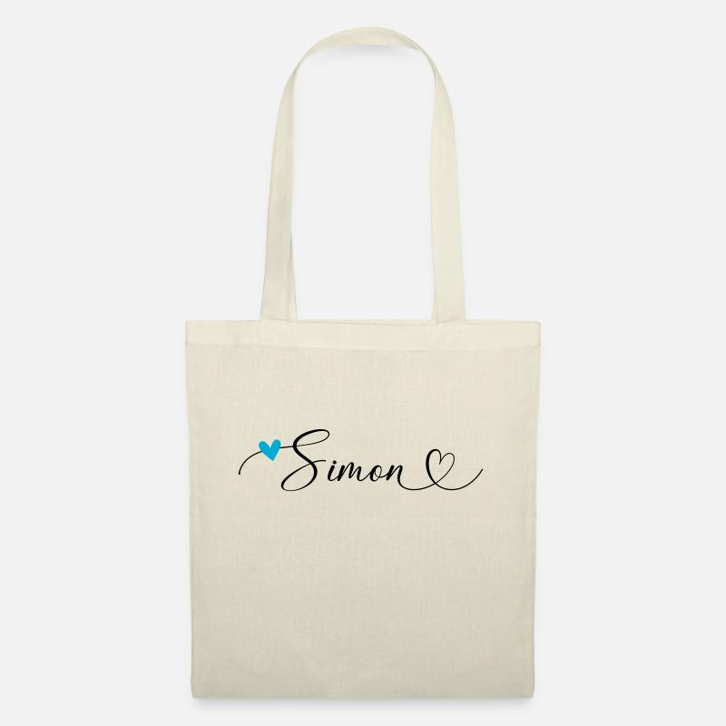 Simon Last name First name Calligraphy heart - Tote Bag - nature