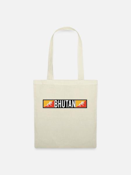 Bhutan Flagge Geschenk - Stoffbeutel - Natur