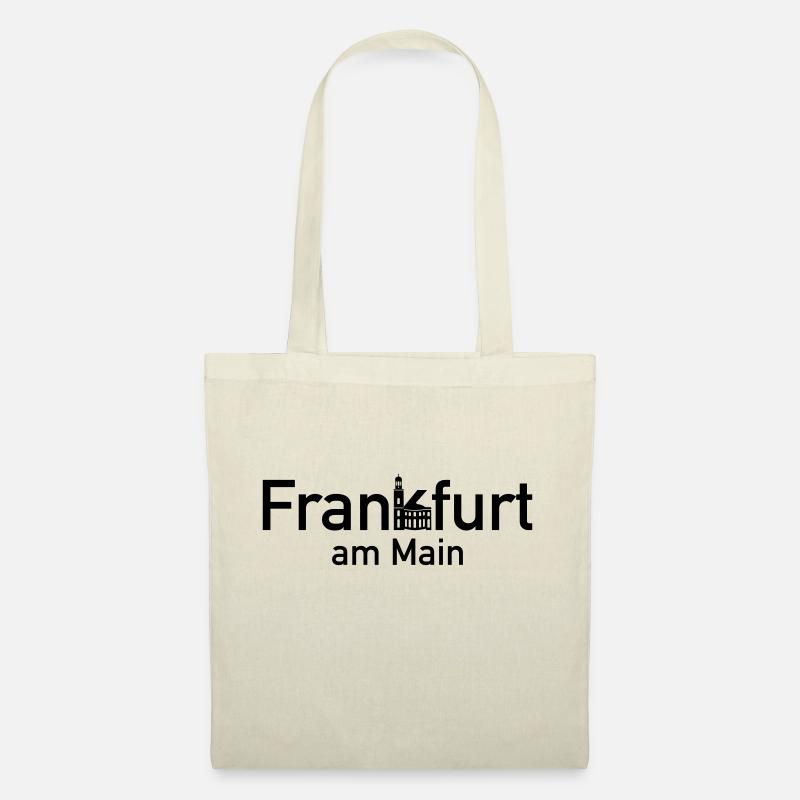 Frankfurt Main Ortsschild Skyline mit Paulskirche - Stoffbeutel - Natur