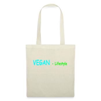 VEGAN Lifestyle hellblau grün - Stoffbeutel - Natur - Vorne