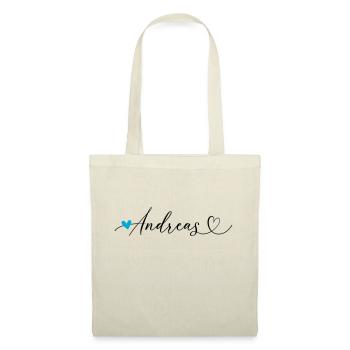Andreas Surname First name Calligraphy Heart - Tote Bag - nature - Front