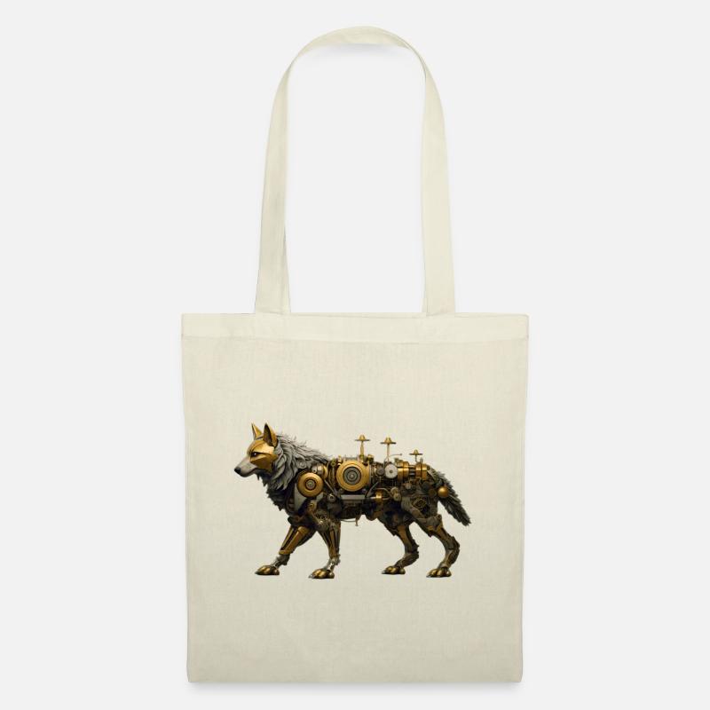 Steampunk Wolf - Stoffbeutel - Natur