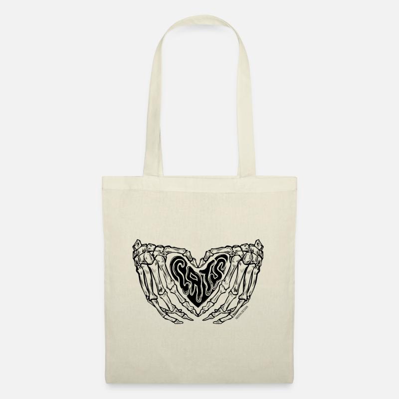 Goth Skelett Katzen Design - Stoffbeutel - Natur