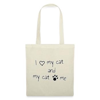 i love my cat my cat loves me lettering - Tote Bag - nature - Front