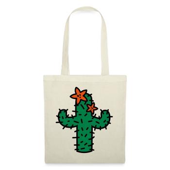 Kaktus mit Blüten cactus with blossoms - Stoffbeutel - Natur - Vorne