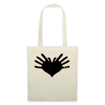 Duart Symbol Shqipe Zemra -Zi me Linja te Kuqe - Tote Bag - nature - Front