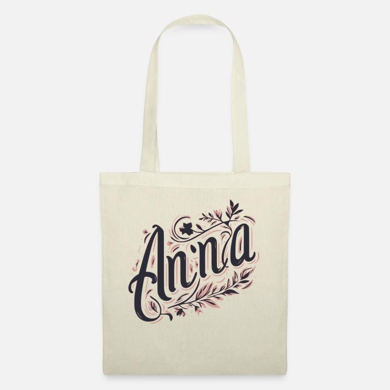 Anna Name Floral - Stoffbeutel - Natur