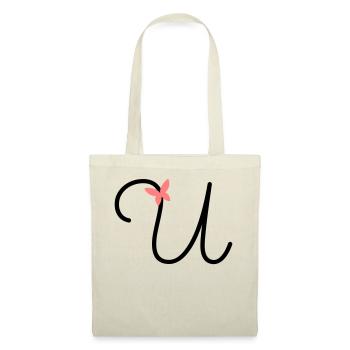 Buchstabe U Schmetterlingsbuchstabe - Stoffbeutel - Natur - Vorne