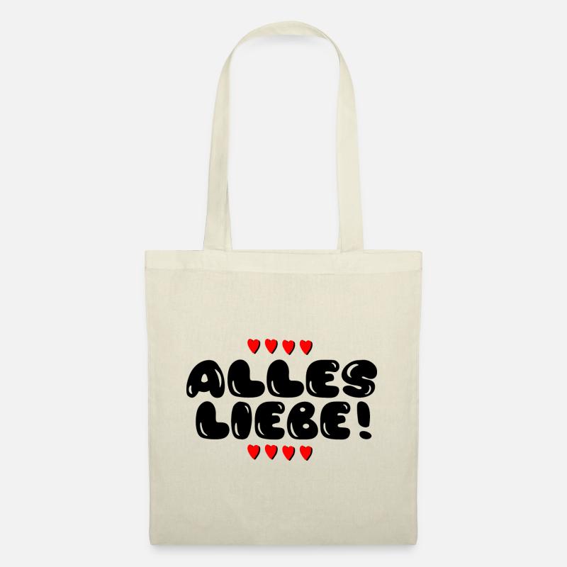 Alles Liebe Sprüche Geschenke - Stoffbeutel - Natur